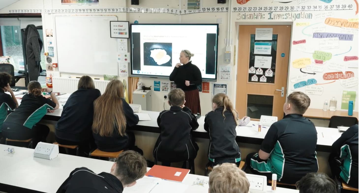 Teacher recording lesson